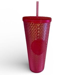 Starbucks Hot Pink Bedazzled 24oz Tumbler with Straw